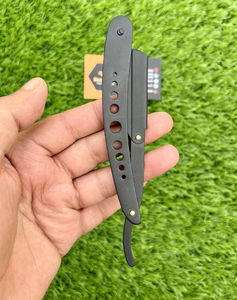 มีดโกนสำหรับผู้ชายด้ามจับแฟนซี OEM มีดโกนหนวดใบมีดสแตนเลสเคลือบสีดำสนิทใบมีดเดี่ยวยอมรับได้สำหรับโกนหนวด - Product Image 5