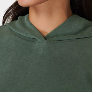 2025 Top corto de peso pesado personalizado Sudadera con capucha de poliéster/mezcla de algodón Jersey de talla grande sudadera de lana transpirable con capucha para mujer - Product Image 4