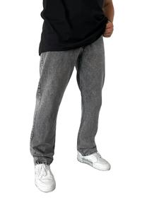 <b>Men's</b> Wide Leg Woolen Flat Front Mid Rise Breathable High Street Style Autumn Loose Straight Baggy <b>Jeans</b> - Product Image 4