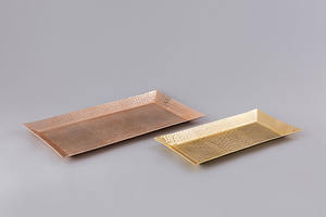 Bandeja de servicio Rectangular de Metal con acabado antiguo de cobre con martillado en relieve y borde para el hogar, restaurante, Hotel, ensalada, prueba - Product Image 5