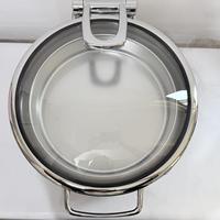 Pemanas Makanan Komersial Set Chafing Dish Buffet Bahan Stainless Steel Kapasitas 6L Pengontrol Suhu Manual Berbahan Bakar Alkohol untuk Katering