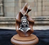 Collier pendentif en argent 925 plaqué or avec symbole dévotionnel Shiva, fait main, bijoux spirituels hindous, rhodié, pour usage quotidien, cadeau