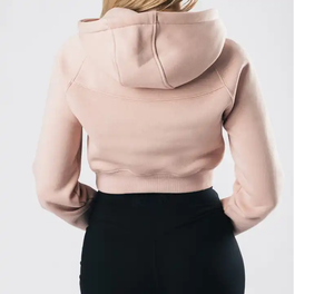 OEM Recién llegado Logotipo de impresión personalizada Talla grande Última Casual de alta calidad de manga larga Crop Mujeres Sudaderas con capucha cortas - Product Image 6