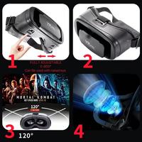 Casque VR Casque de réalité virtuelle 3D avec lentilles HD 120 ° FOV anti-lumière bleue et engrenages réglables