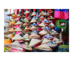 หมวกทรงกรวยทาสีด้วยมือแบบดั้งเดิม/ใบปาล์มหมวกทรงกรวยหมวกแบบดั้งเดิมของตกแต่งแบบเวียดนามไม่ใช่ลาแบบแขวน - Product Image 1