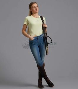 Camiseta de Equitación Atlética para Mujer, Tejido Elástico Transpirable, Ligero, Absorbente de Humedad, Cómodo Top de Entrenamiento - Product Image 5