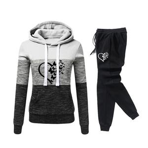 Survêtement Femme Automne Hiver Chaud Hoodies Top Suits Casual Sweatshirts à Capuche et Pantalons de Jogging Outfits Sweatpants 2 Piece Sets - Product Image 5