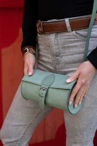 Cilindro Casual cuero señora venta al por mayor mujeres Crossbody bolsos para mujeres cilíndrico maquillaje bolsa - Product Image 5