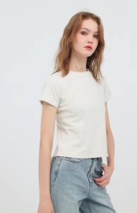 240gs ผ้าฝ้ายคอกลมระบายอากาศสำหรับผู้ชายเทรนด์แฟชั่นฤดูร้อนคุณภาพสูงลายซีดจางว่างเปล่า - Product Image 3