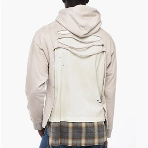 Top élégant Look meilleure vente hommes en détresse à capuche à manches longues doublure thermique haute qualité hommes en détresse à capuche - Product Image 2