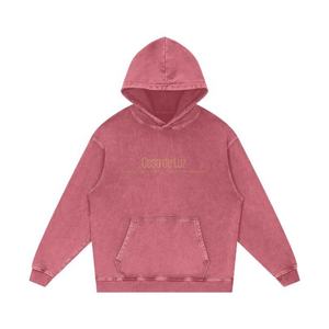 Nouveau Hoodie Homme Vintage Coupe Classique en Molleton de Coton Épais 100% Délavé à l'Acide avec Strass - Product Image 4