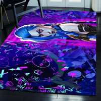 Karpet Cetak Arcane Lovers, Karpet Cetak Digital Modern Jinx dan Ekko, Karpet Lembut Nonwoven