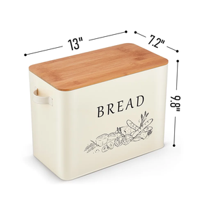 Large Iron Bread <b>Box</b> with Handles, <b>for</b> Kitchen Counter Bread <b>Box</b>, with Cutting Board Cover Bracket - Product Image 3
