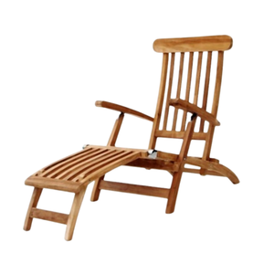 Chaises longues de patio en bois de teck naturel de luxe pour la piscine d'hôtel Fauteuil de salon décontracté pour les jardins et le mobilier d'extérieur - Product Image 1