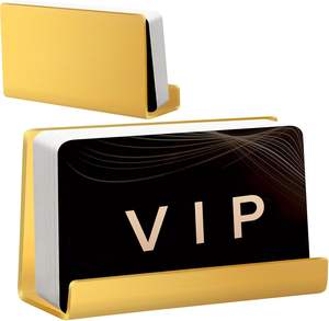 Porta Tarjetas de Visita y Exhibidor de Alta Gama, Cajas para Pañuelos, Accesorio de Escritorio Personalizable de Latón con Acabado Dorado Cepillado - Product Image 1