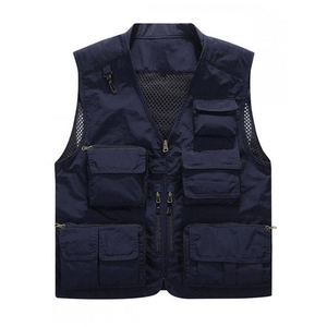 เสื้อกั๊กใส่เดินเขาทำงานกอล์ฟมีหลายกระเป๋าเสื้อกั๊กปลากันน้ำระบายอากาศได้เสื้อกั๊กคาร์โก้ผู้ชาย - Product Image 1