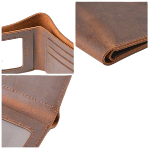 100% High Quality Customized Handmade Leather Pocket Wallet RFID Feature High Quality Packing Reasonable Price OEM - Product Image 2