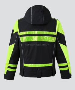 แจ็กเก็ตสีดำสะท้อนแสงมองเห็นได้ชัดเจนสำหรับผู้ชายกันลมเย็นกันน้ำหนาหนาฤดูหนาวเสื้อแจ็คเก็ตเพื่อความปลอดภัยสวมใส่ทำงาน - Product Image 6