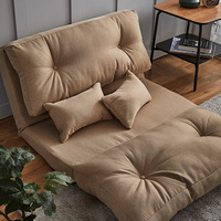 Canapé-lit sectionnel contemporain avec structure métallique et revêtement en tissu - Convertible en chaise longue au sol pour salon et salles de jeux