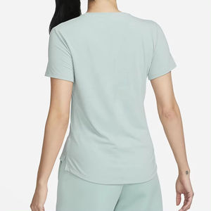 เสื้อผ้าผ้าไม้ไผ่โลโก้ที่กําหนดเอง Tee ผ้าฝ้ายรีไซเคิลธรรมดาเสื้อยืดระบายอากาศสําหรับผู้หญิง - Product Image 3