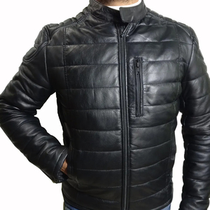 Chaqueta acolchada para exteriores para hombre de High Street Cuero transpirable de alta calidad para el invierno Servicio OEM La mejor chaqueta de cuero personalizada - Product Image 4