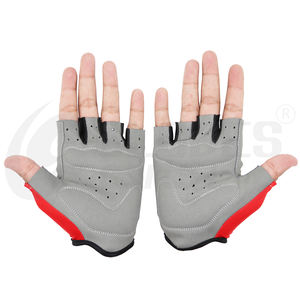 Rojo Gris Medio Dedo Antideslizante Gel Guantes al aire libre Cross Wrap GUANTES Ciudad Levantamiento de pesas Entrenamiento Gimnasio Guantes Unisex - Product Image 4