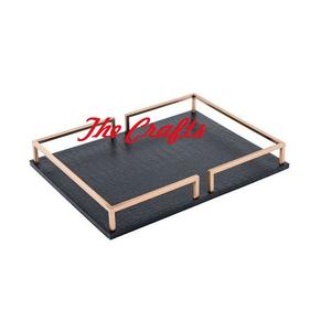 Plateau à Dessert alimentaire en bois et en nacre en vrac avec poignées en bois plateau de service de vaisselle de forme rectangulaire - Product Image 5