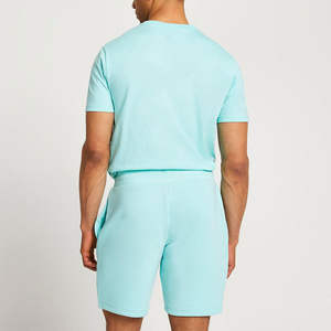 Conjunto de Camiseta y Pantalones Cortos Casuales para Hombre, 100% Algodón, Transpirable, de Secado Rápido, Color Sólido, Logotipo Personalizado OEM - Product Image 5