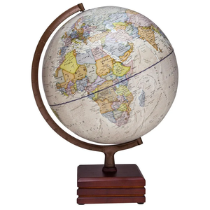 Globe en papier artisanal de qualité supérieure Base en bois Finition vintage Carte du monde Structure intérieure éducative Modèle en métal pour la géographie - Product Image 1