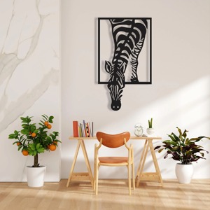 Decoración de Pared de Metal con Diseño de Cebra, Escultura Moderna de Animales Salvajes en Hierro, Decoración Elegante para Colgar en la Pared de la Sala de Estar, Dormitorio u Oficina - Product Image 3