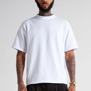 T-shirts surdimensionnés pour hommes T-shirt ample et lourd en coton unisexe à manches courtes Chemises décontractées Tee Tops - Product Image 3