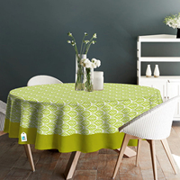 Nappe ronde en coton tissé de qualité supérieure de 60 pouces, motif floral imprimé, personnalisable, imperméable et résistante à l'huile pour les événements et les repas