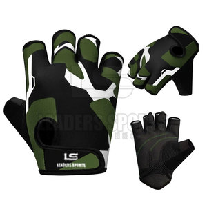 Guantes de Gimnasio de Cuero de Alta Calidad, Medios Dedos, Transpirables, Antideslizantes, con Correa Ajustable para la Muñeca - Product Image 3