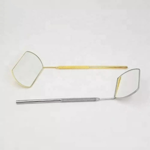 กระจกแต่งหน้าติดขนตาแบบส่วนตัว ด้ามจับตามหลักสรีรศาสตร์ กรอบสแตนเลส ชุบทอง สำหรับต่อขนตาแบบมืออาชีพ ติดผนัง - Product Image 1