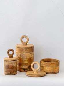 Caja Moderna Hecha a Mano y Tejida con Madera de Mango - Product Image 6