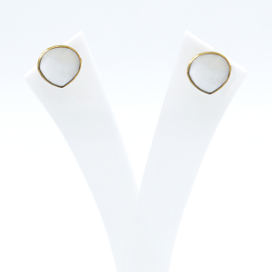 DUA Lace Brass <b>Heart</b> Drop <b>Earrings</b> Handcrafted 18K <b>Gold</b> Plated Trendy Wedding Jewelry - Product Image 4