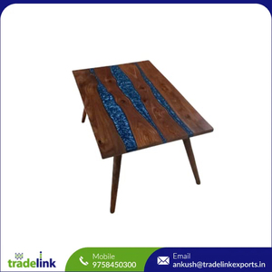 Table à manger en résine époxy avec design décoratif en bois et résine époxy, meilleur meuble décoratif pour la maison - Product Image 5