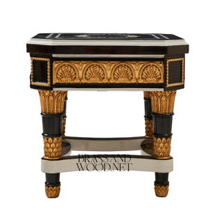 Ensemble de table basse en bois noir et or classique de luxe - Product Image 6