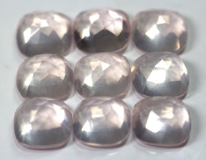 Piedra preciosa facetada de cuarzo rosa natural Briolette - Product Image 3