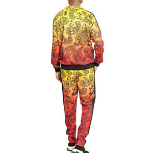 Vente en gros survêtement sublimé couleur unie polaire veste à fermeture éclair pull survêtement d'extérieur hommes ensembles survêtement hommes - Product Image 4