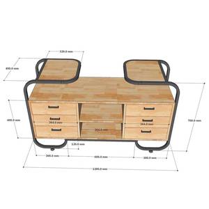 Vitrine en bois naturel KTB68134 pour salon avec structure en fer, design luxueux et minimaliste pour bar à domicile ou meuble - Product Image 6