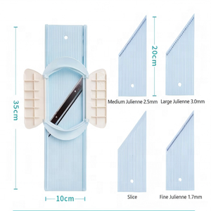 Éminceur de légumes professionnel 4-en-1 avec protège-mains breveté, pour tranches fines de 1,7 mm, moyennes de 2,5 mm, larges de 3 mm et julienne - Product Image 2