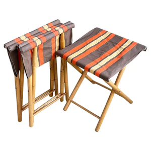 เก้าอี้กลางแจ้งทำจากไม้ไผ่ธรรมชาติแบบพับได้สำหรับตั้งแคมป์สไตล์บ้านไร่ - Product Image 3