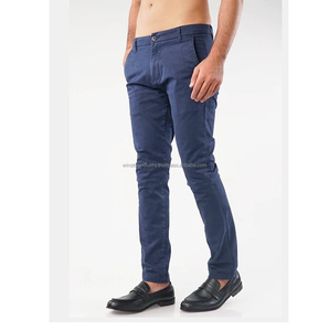 Drawstring Chino Pants <b>Men</b> Jogger Style Cotton Trousers Elastic Waist Casual Male Bottoms Smart Comfort Wear - Product Image 2