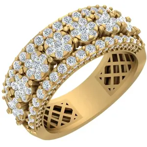 แหวนเพชรคุณภาพสูง VVS Moissanite แหวนเจ้าสาวชุบทอง18K สำหรับงานแต่งงานและงานครบรอบ - Product Image 1