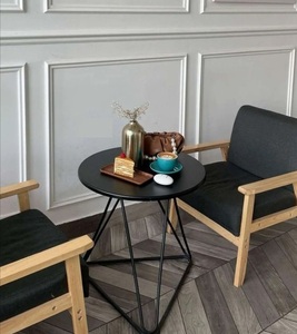 Traditional High Quality Metal Side <b>Table</b> With <b>Round</b> <b>Black</b> Metal Frame <b>Table</b> Use for Home & Room Office at Reasonable Price - Product Image 2