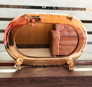 Porthole พอร์ตกระจกทองเหลืองเคลือบเงาทรงรีโบราณ,เรือสำเภาแบบแขวนผนังสำหรับตกแต่งบ้าน - Product Image 4