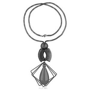 สร้อยคอสีดำ Urthn statement สร้อยคอ oxiised 1108813A เครื่องประดับที่ทันสมัย - Product Image 1