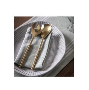 <b>Top</b> Selling Tabletop Stainless Steel With Brass Designer Handle Salad Server Spoons for Home Hotel Restaurants Use - Product Image 4