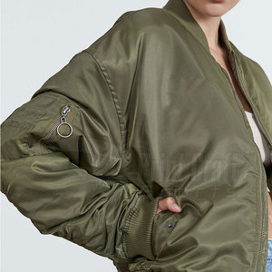 Blouson bombardier bouffant de couleur unie au design unique pour femmes blouson bombardier imperméable et respirant pour femmes - Product Image 4